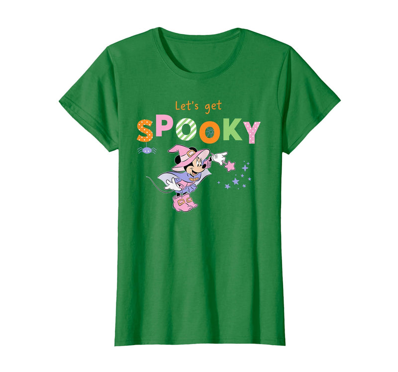 Disney Minnie Mouse Let's Get Spooky Cute Halloween Witch T-Shirt - Kelly Green