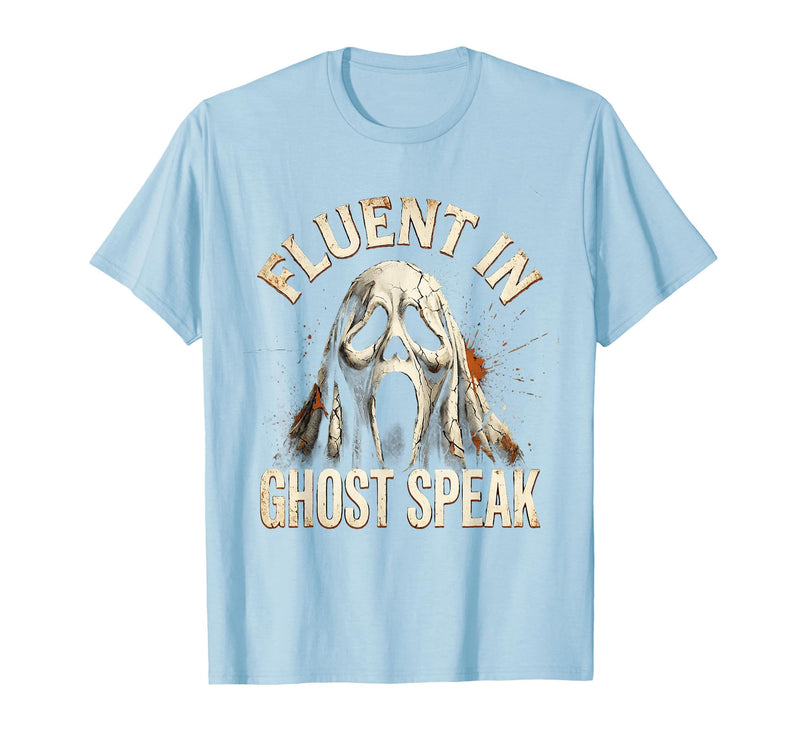 Mademark Ghost & Spirits - Ghost (99 Problems All) T-Shirt - Baby Blue-fluent in Ghost Speak