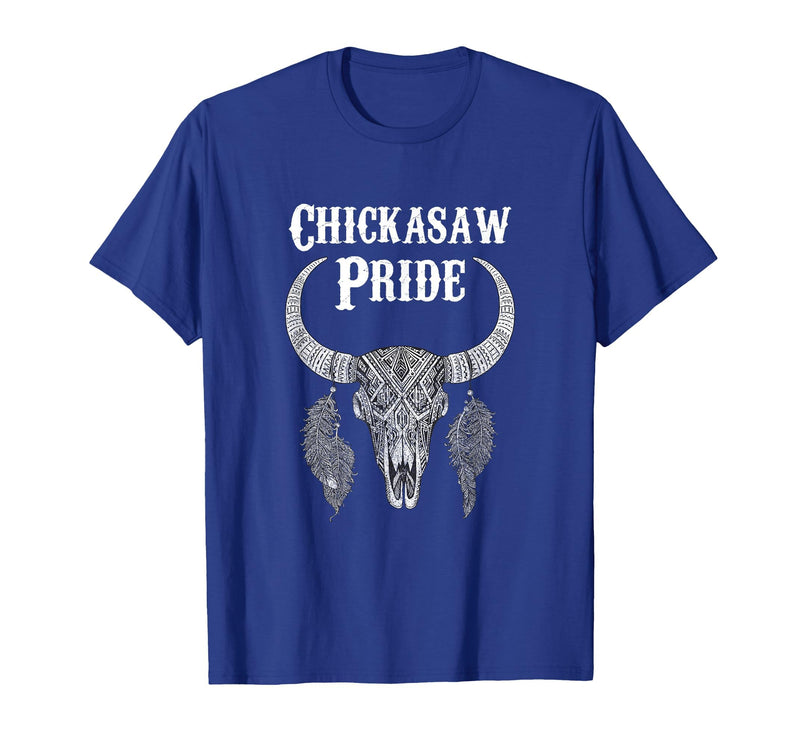 Chickasaw Pride Native American Nice Gifts Chickasaw Pride Tribe Native American Indian Buffalo T-Shirt - Royal Blue