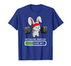 Bunny Gym Rabbit Weights Installing Muscles T-Shirt in Royal Blue