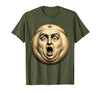 Mademark Belly Button Surprised Cartoon Face Funny Graphic T-Shirt - Men - Olive Green