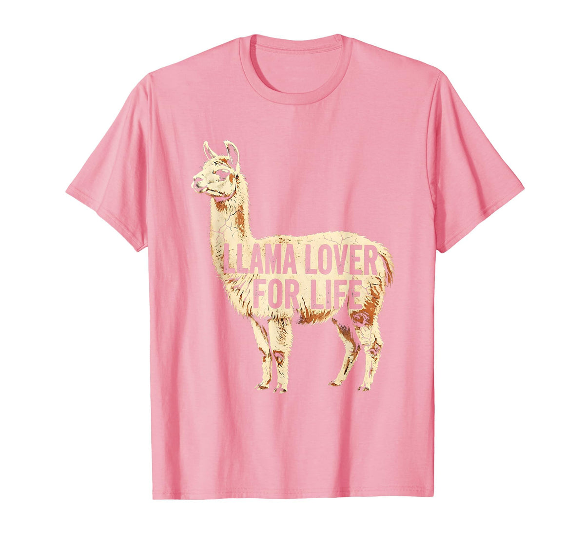 Mademark Llama Lover For Life Peru Graphic Design T-Shirt - Pink