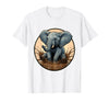 Mademark Baby Elephant Splashing in Muddy Puddle T-Shirt - Men - White
