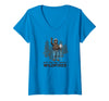 Womens Smokey Bear Only You Can Prevent Wildfires V-Neck T-Shirt - Sapphire Blue