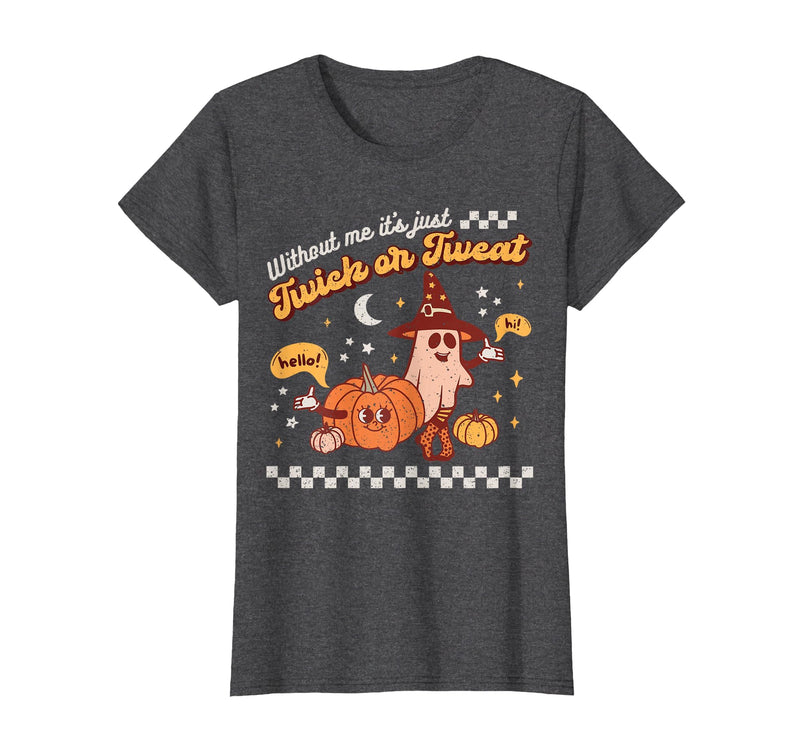 Halloween Retro Pumpkin Spice Ghost SLP Costume Speech Therapy Retro Spooky Fall Pumpkin Pathologist Season T-Shirt - Dark