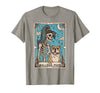 The Bulldog Mom Tarot Card Halloween Women Men Kid Retro Funny The Bulldog Mom Tarot Card Skeleton Halloween T-Shirt - Slate