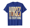 Mademark Horses Fix Everything Equestrian Design T-Shirt - Men - Royal Blue