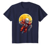 American Football Skeleton Halloween Shirt Football Fan T-Shirt - Navy Blue