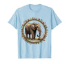 Mademark Be Kind Elephant Nudging Baby Bird Illustration T-Shirt - Baby Blue