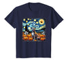Pitbull Starry Night Tees Starry Night Pitbull Halloween T-Shirt - Navy Blue