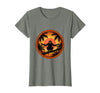 Mademark Monkey Silhouette Tropical Sunset Graphic T-Shirt - Women - Olive Heather