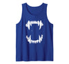Pop Cult Tees Halloween Horror Wolf Dog Vampire Monster Teeth Costume Tank Top - Royal Blue