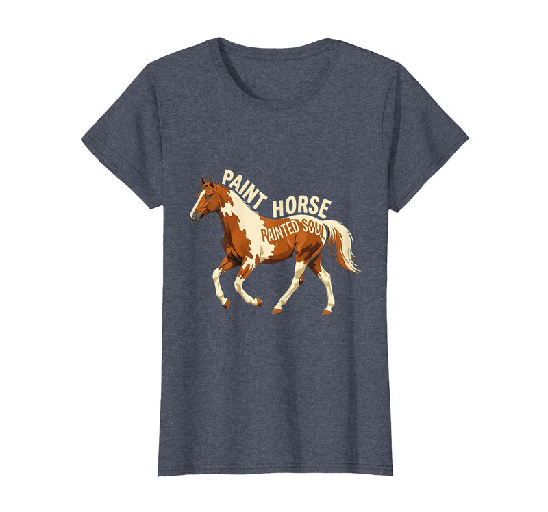 Mademark Paint Horse Painted Soul Equestrian Design T-Shirt - Heather Blue