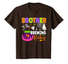 Halloween Baby Shower Brewing Baby Family Matching Brother of Brewing Baby Halloween Theme Baby Shower Spooky T-Shirt - Brown