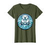 Mademark Polar Bear Lone Ice Floe Arctic Drift Design T-Shirt - Olive Green