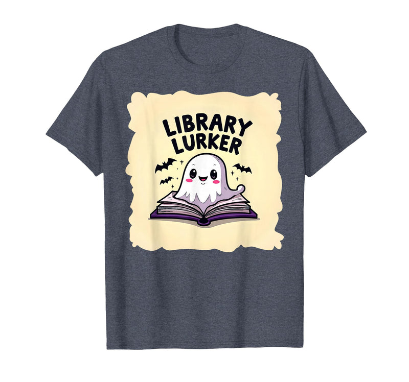 Mademark Ghost & Spirits - Ghost (99 Problems All) T-Shirt - Heather Blue-halloween Educational Library Lurker