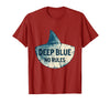 Mademark Deep Blue No Rules Shark Graphic Design T-Shirt - Cranberry Red