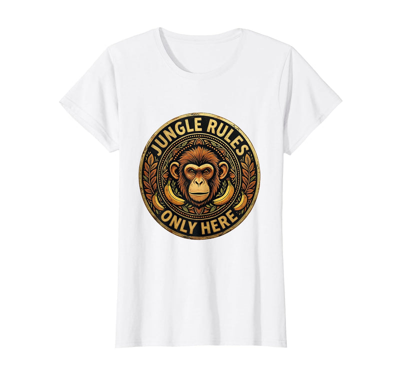 Mademark Monkey Jungle Rules Only Here Graphic Design T-Shirt - Women - White