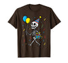 Halloween Tees for Women Men Kids Skeleton Birthday Halloween Costume Boys Teens Girls Kids T-Shirt - Brown