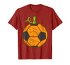 Halloween Shirts For Women Men Kids Boys Girls Halloween Soccer Ball Pumpkin Football Costume Boys Kids Men T-Shirt -