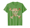 Halloween Designs. Pirate Flag Skull and Crossbones Skeleton Graphic Halloween T-Shirt - Grass Green