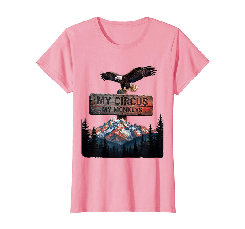 Mademark My Circus My Monkeys Funny Chaos Manager Design T-Shirt - Women - Pink