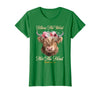 Christian Western Highland Cow Lovers Tees Follow The Word Not The Herd Christian Western Highland Cow T-Shirt - Kelly Green