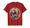 Mademark Elephant Love Gentle Trunk Embrace Wildlife Art T-Shirt - Men - Cranberry Red