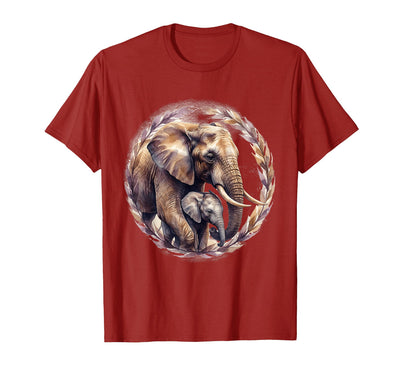 Mademark Elephant Love Gentle Trunk Embrace Wildlife Art T-Shirt - Men