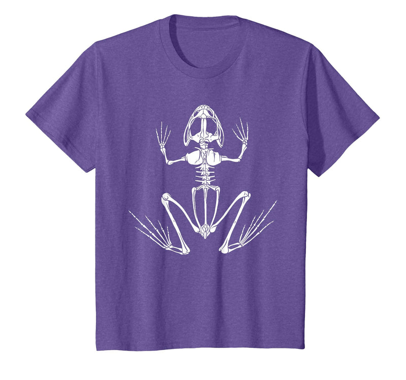 Halloween Shirts Skeleton Frog Women Men Kids Skeleton Frog Lazy Halloween Costume Goth Amphibian Animal T-Shirt - Purple