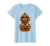 Funny Retro Maltipoo mom Halloween Spooky Cavapoo Pumpkin Halloween Doodle Dog Lover T-Shirt - Baby Blue