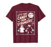 Classic Cool Candy Halloween Apparel Let's Take Candy from Strangers Retro Halloween T-Shirt - Burgundy