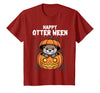 Otter Halloween Lover Gift Co. Happy Otter-Ween Lazy Halloween Costume Funny Animal Pun T-Shirt - Cranberry Red