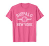 133 Apparel Buffalo NY Buffalo New York Circle NY Pink Print T-Shirt - Pink Heather