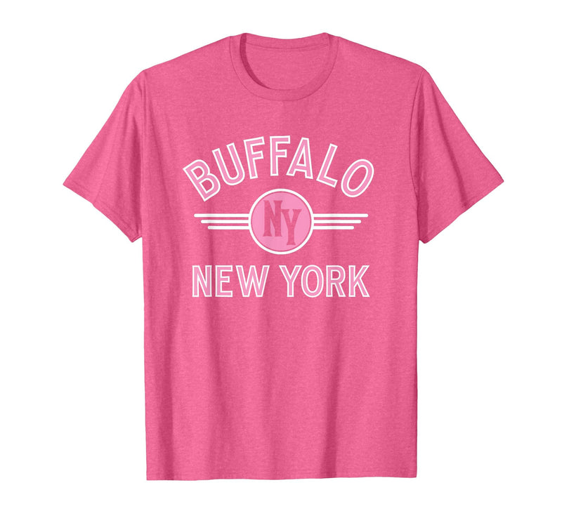 133 Apparel Buffalo NY Buffalo New York Circle NY Pink Print T-Shirt - Pink Heather