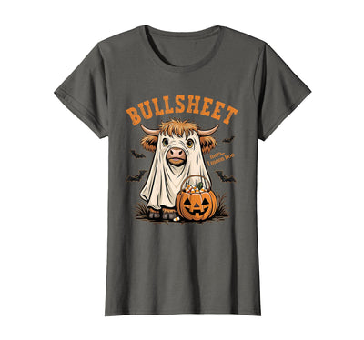 Bullsheet Highland Cow Ghost Halloween Tees Moo... I Mean Boo Bullsheet Highland Cow Ghost Halloween T-Shirt