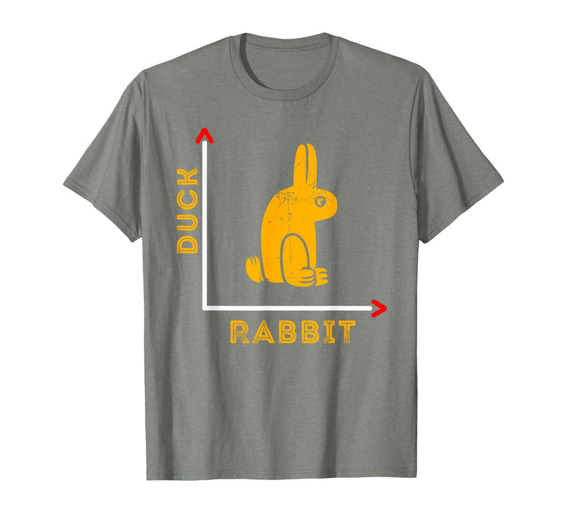 Wittgensteins Rabbit Duck Illusion Physics Nerd Math Geek T-Shirt in Olive Heather