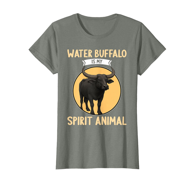 Water Buffalo Lovers Shop Water Buffalo is My Spirit Animal Water Buffalo T-Shirt - Olive Heather