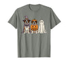 Funny Retro St. Bernard mom Halloween Witch Spooky Ghost Saint Bernard Pumpkin Halloween Dog Lover T-Shirt - Olive Heather