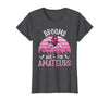 Brooms Are For Amateurs – Halloween Witch Gift Brooms are for Amateurs – Spooky Halloween Flamingo T-Shirt - Dark Heather