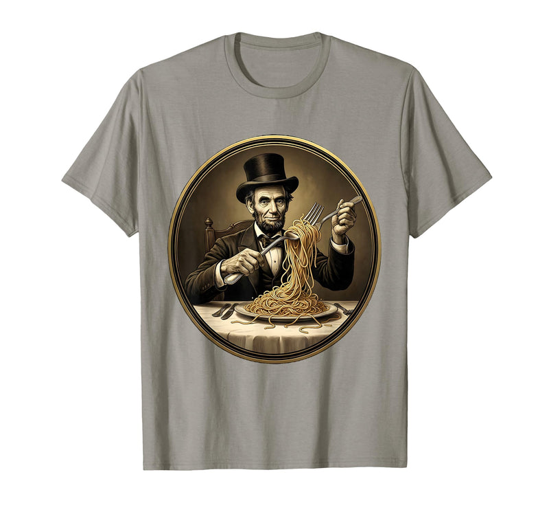 Mademark Funny Monkey Eating Spaghetti With Fork Illustration T-Shirt - Men - Slate Grey