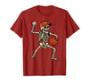 Funny Skeleton Baseball Tee Skeleton Baseball Halloween Costume Pitcher Sport Player T-Shirt - Cranberry Red