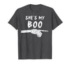 Miftees Matching Halloween Tees She's My Boo Matching Halloween Costume She's My Boo T-Shirt - Dark Heather Grey