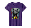Mademark Funny Elephant Hiding Behind Tiny Tree T-Shirt - Women - Purple