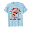 Mademark All-American Horse Girl Bold Varsity Horse Design T-Shirt - Men - Baby Blue