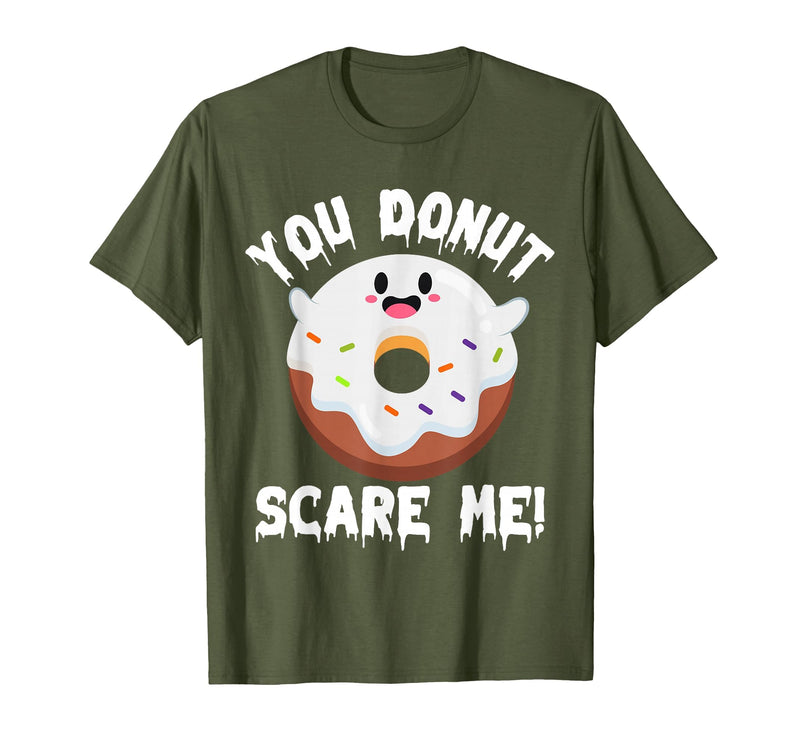 Donut Halloween Shirt Halloween Donut Costume Kids Men Women Doughnut Scare Me T-Shirt - Olive Green