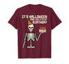 Halloween Shirts For Women Men Kids Boys Girls Its Halloween Yes My Birthday Skeleton Costume Men Women Kid T-Shirt -