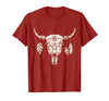 Buffalo Animals Gift Idea Bison Buffalo Skull Animal Design T-Shirt - Cranberry Red