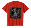 Scary Cyclist Skeleton Gifts Cycling Skeleton Mountain MTB Bicycle Cyclist Skeleton T-Shirt - Red