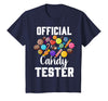 Candy Tester Sweets Lover Gifts & Apparel Official Candy Tester Halloween Costume Boys Girls Kids T-Shirt - Navy Blue